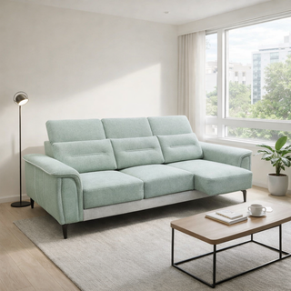 Pebblis Fabric Adjustable Headrest Slider Sofa by Esteller (Pet Friendly & Easy Clean)