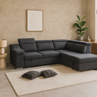 Gerard Corner Fabric Storage Sofa Bed