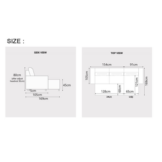 Shane Corduroy Fabric Storage Sofa Bed (245cm)