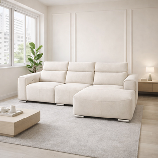 Orynth Fabric Adjustable Headrest Recliner L-Shaped Sofa by Esteller (Pet Friendly & Easy Clean)