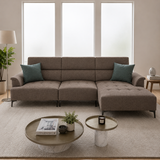 Armon Fabric Adjustable Backrest L-Shaped Sofa by Esteller (Pet Friendly & Easy Clean)