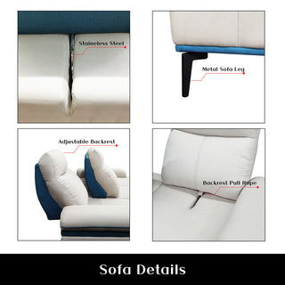 Armon Fabric Adjustable Backrest L-Shaped Sofa by Esteller (Pet Friendly & Easy Clean)