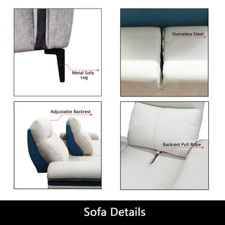 Orrian Fabric Adjustable Backrest L-Shaped Corner Sofa by Esteller (Pet Friendly & Easy Clean)