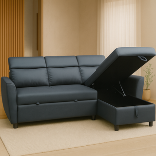 Juliane Faux Leather Storage Sofa Bed