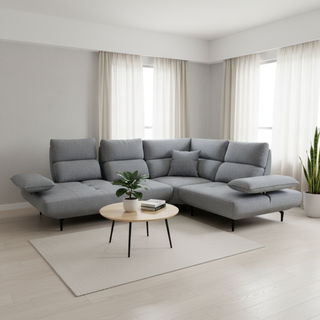 Istren Fabric Adjustable Backrest & Armrest Corner Sofa by Esteller (Pet Friendly & Easy Clean)