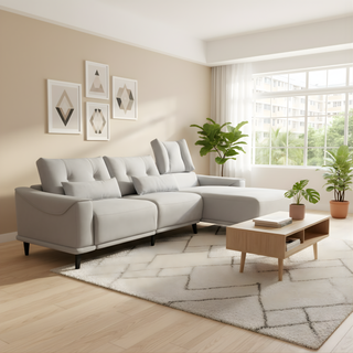 Nestor Fabric Adjustable Backrest & Headrest Recliner L-Shaped Sofa by Esteller (Pet Friendly & Easy Clean)