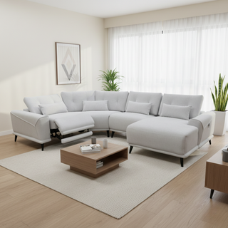 Nestor Fabric Adjustable Headrest Recliner Corner Sofa by Esteller (Pet Friendly & Easy Clean)