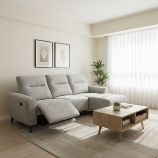 Hadris Fabric Recliner L-Shaped Sofa by Esteller (Pet Friendly & Easy Clean)