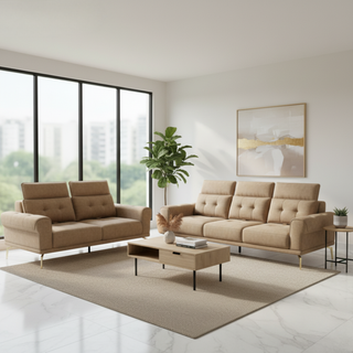 Ceyra Fabric Adjustable Headrest Sofa by Esteller (Pet Friendly & Easy Clean)