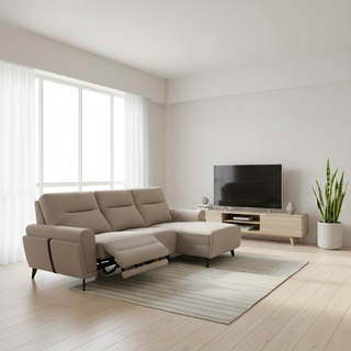 Xyrel Fabric Recliner L-Shaped Sofa by Esteller (Pet Friendly & Easy Clean)