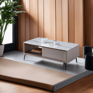 Megafurniture | Oberon Coffee Table with Microcrystalline Glass Top (120cm) | Coffee Table