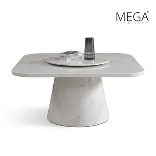 Odena Marble Dining Table & Isen Faux Leather Dining Chair Set (1+8)