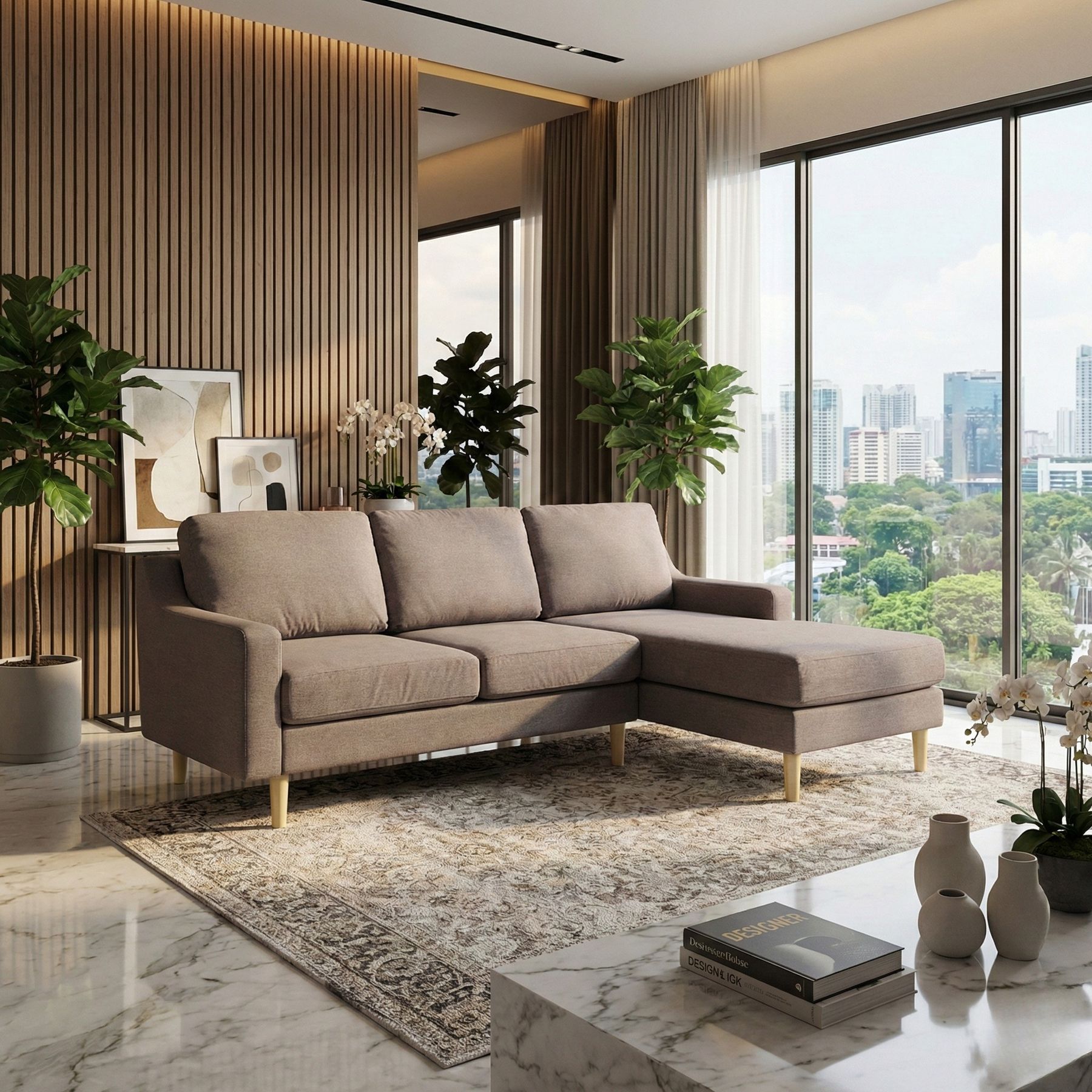 Orlinor Fabric L-Shaped Sofa by Esteller (Pet Friendly & Easy Clean)