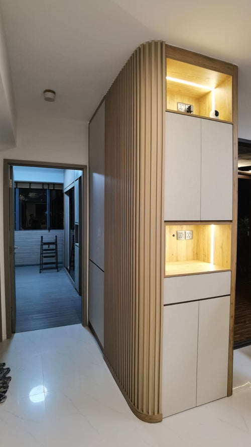 Custom built-in storage cabinets