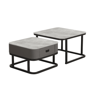 Megafurniture | Penelope Sintered Stone Square Nesting Coffee Table | Coffee Table