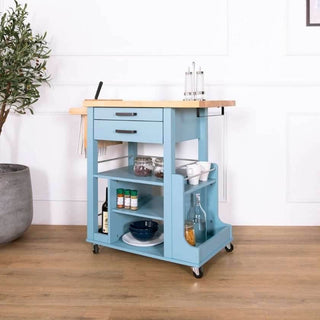 Megafurniture | Peri Light Blue Kitchen Trolley | Kitchen Trolley