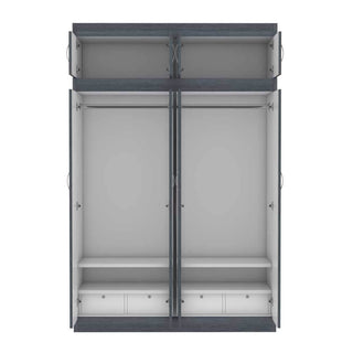Megafurniture | Quinn 4 Door Open Wardrobe with Top | Open Door Wardrobe