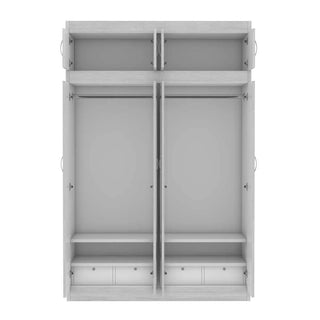 Megafurniture | Quinn 4 Door Open Wardrobe with Top | Open Door Wardrobe