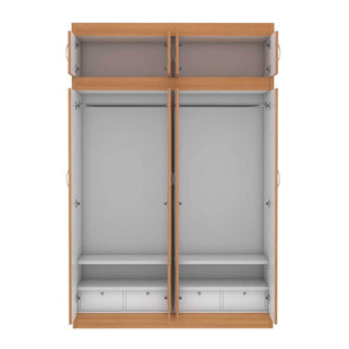 Megafurniture | Quinn 4 Door Open Wardrobe with Top | Open Door Wardrobe