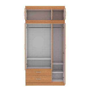 Megafurniture | Quinton 3 Door Open Wardrobe with Top | Open Door Wardrobe