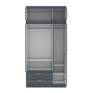 Megafurniture | Quinton 3 Door Open Wardrobe with Top | Open Door Wardrobe