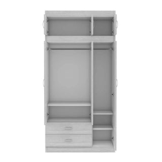 Megafurniture | Quinton 3 Door Open Wardrobe with Top | Open Door Wardrobe