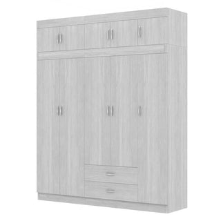 Megafurniture | Quinton 5 Door Open Wardrobe with Top | Open Door Wardrobe