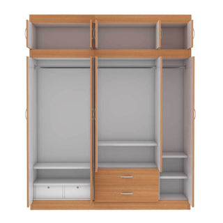 Megafurniture | Quinton 5 Door Open Wardrobe with Top | Open Door Wardrobe