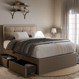 Megafurniture | Robyn Fabric Drawer Bed Frame | Drawer Bed