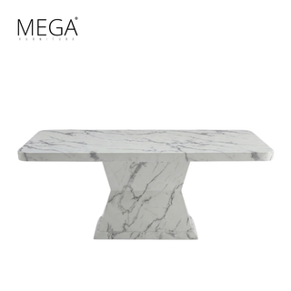 Roja Marble Dining Table & Canis Fabric Dining Chair Set (1+8)