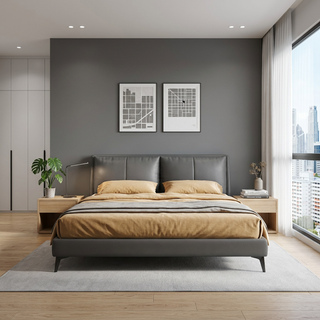 Arvyn Leather Bed Frame