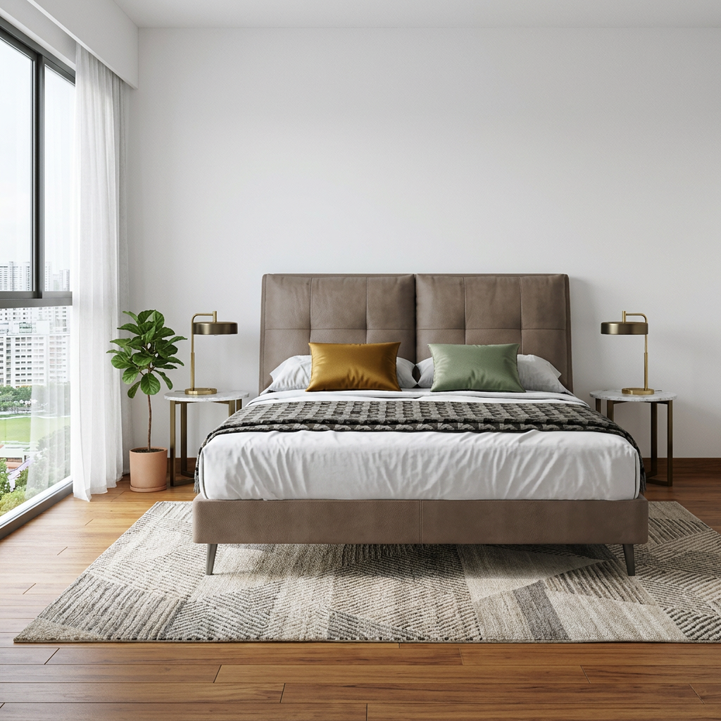 Keldon Genuine Leather Bed Frame – Megafurniture