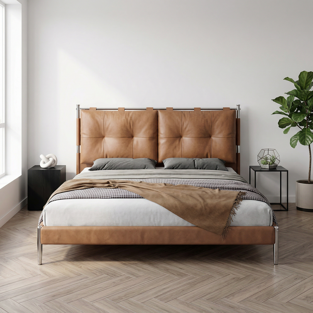 Avior Leather Bed Frame – Megafurniture