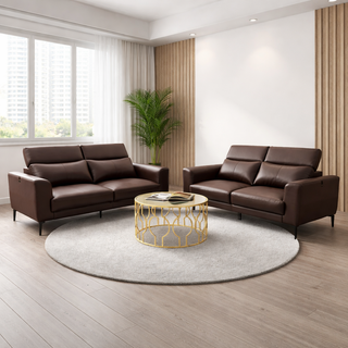 Enoa Genuine Leather Adjustable Headrest Sofa by Esteller