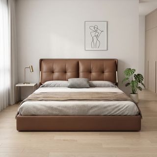 Orlena Leather Bed Frame