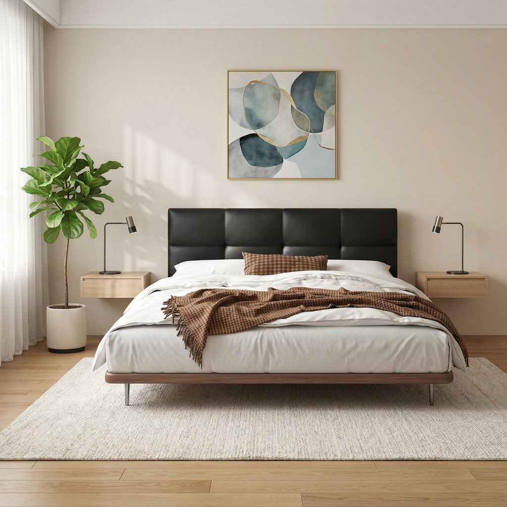 Alvora Leather Bed Frame – Megafurniture