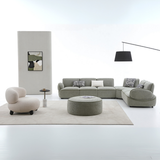 Larino Sectional L-Shaped Fabric Sofa