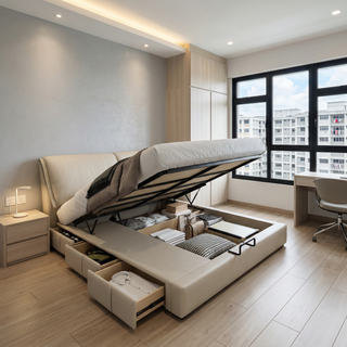 Avyra Leather Storage Bed Frame