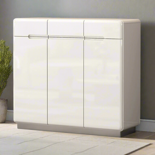 Estrella 3 Door White Shoe Cabinet (100cm)