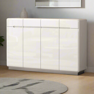 Estrella 4 Door White Shoe Cabinet (140cm)