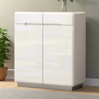 Estrella 2 Door White Shoe Cabinet (80cm)