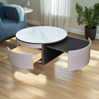 Alba Extendable Coffee Table with Microcrystalline Glass Top