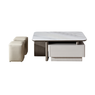 Herlia Extendable Square Coffee Table with 2 Stools