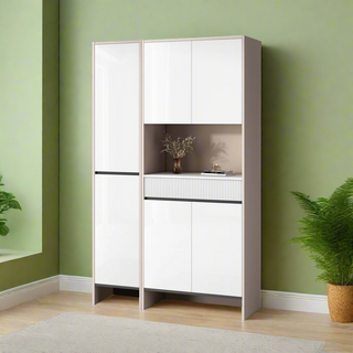 Clarisse Tall White Shoe Cabinet (117cm)