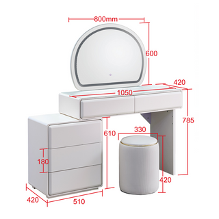 Cascianne Extendable Dressing Table with Dressing Stool