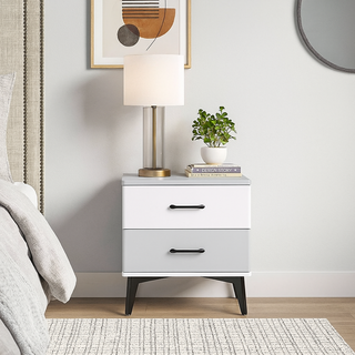 Miles Two Tone Bedside Table (48cm)