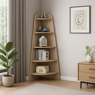Waylon Oak Corner Shelf