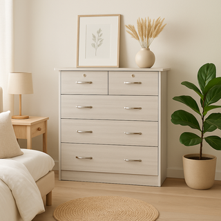 Carilyn White Wash Chest of Drawer (89cm)