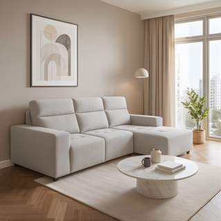 Brivan Fabric L-Shaped Sofa by Esteller (Pet Friendly & Easy Clean)