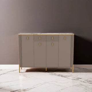 Sabine 4 Door Shoe Cabinet with Glossy Sintered Stone Top